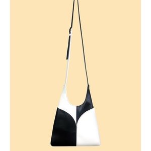 Santos by Monica black and white pilar hobo bag